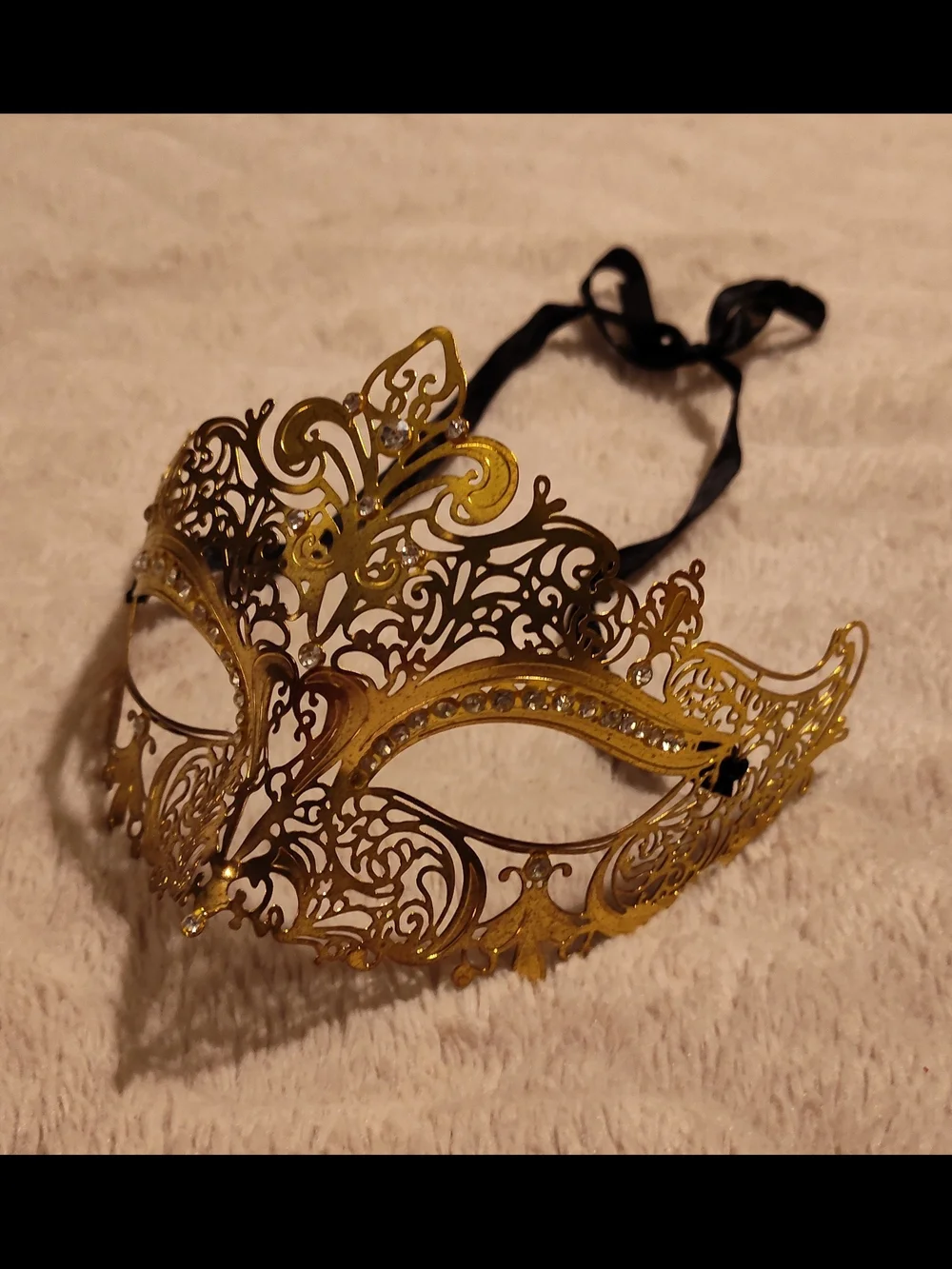 Vintage 70's Gold Filigree (Metal) & Silver Sequin Masquerade Masks